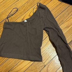 Love tree seamless one shoulder long sleeve